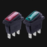 Кнопка IP67 — Водонепроникний кулісний перемикач KCD3, неіржавка сталь 15-20 А, з підсвіткою DPST