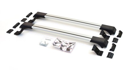 Поперечини універсальні на рейлінги з просвітом Flybar Aero V1. Не Аеро. Алюміній. Срібло
