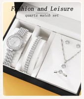 Подарунковий набір для жінок 6 в 1: розкішний годинник "Montre Femme", браслет, сережки, кільце, кулон із ланцюжком