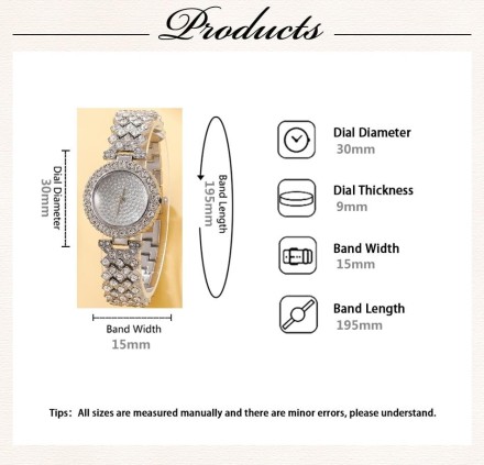 Подарунковий набір для жінок 6 в 1: розкішний годинник "Montre Femme", браслет, сережки, кільце, кулон із ланцюжком