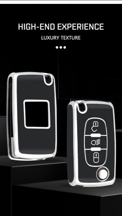 Чохол для ключа брелока з TPU для Peugeot 107 207 307 307 407 607 3008 5008 для Citroen Xsara Picasso C5 C6