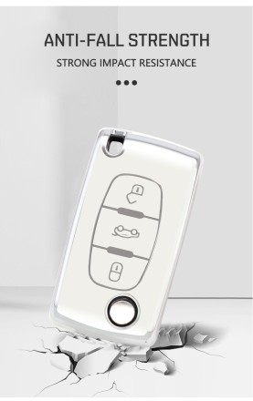 Чохол для ключа брелока з TPU для Peugeot 107 207 307 307 407 607 3008 5008 для Citroen Xsara Picasso C5 C6