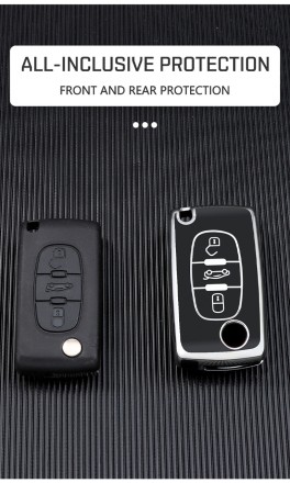 Чохол для ключа брелока з TPU для Peugeot 107 207 307 307 407 607 3008 5008 для Citroen Xsara Picasso C5 C6