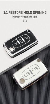 Чохол для ключа брелока з TPU для Peugeot 107 207 307 307 407 607 3008 5008 для Citroen Xsara Picasso C5 C6