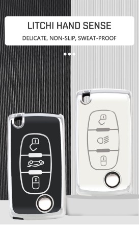 Чохол для ключа брелока з TPU для Peugeot 107 207 307 307 407 607 3008 5008 для Citroen Xsara Picasso C5 C6
