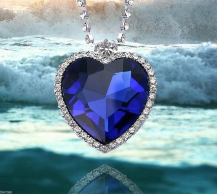 Кулон (ожеле, підвіска, кольє) Серце Океану з фільму Титанник із ланцюжком у подарунковому мішечку