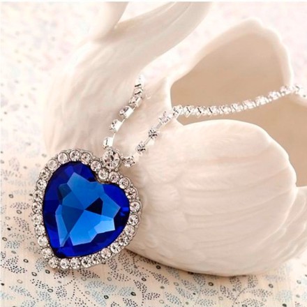 Кулон (ожеле, підвіска, кольє) Серце Океану з фільму Титанник із ланцюжком у подарунковому мішечку