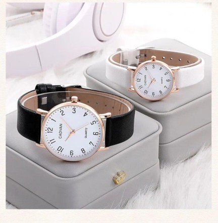 Модний набір для закоханих 2 в 1:  розкішний чоловічий та жіночий годинник, Black Pink