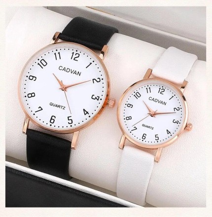 Модний набір для закоханих 2 в 1:  розкішний чоловічий та жіночий годинник, Black Pink