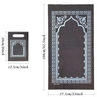 Молітвенний килимок, портативний нетканий килимки,їнський принт, у сумці 58х108. Темно-коричневий