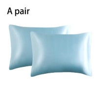 Наволочка атласна, шовкова 51х75, 2 шт., "Blue Sky", блакитна з відливом "Блакие небо"