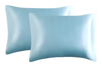 Наволочка атласна, шовкова 51х75, 2 шт., "Blue Sky", блакитна з відливом "Блакие небо"