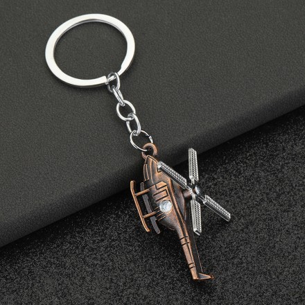 Брелок модель вертоліт Металеві брелки зі сталі, панк-модель зброї. Цинковий сплав + хромування