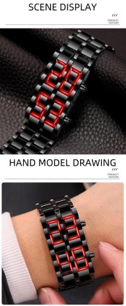 Чоловічий наручний кварцовий годинник Samurai Lava Snake Watch