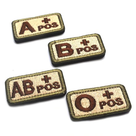 Нашивка на липучці тактична група крові О + (1-ша позитивна). Нашивка, шеврон, патч