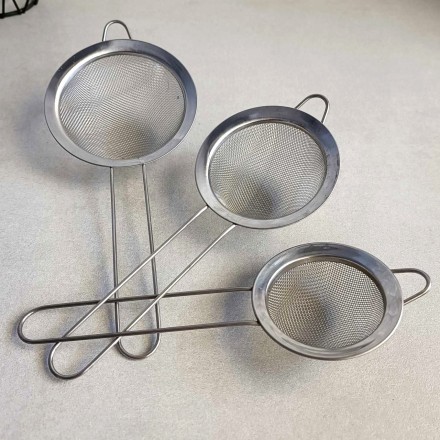 Набір металевих сито Stainless Steel 3 шт. Сіточки для чаю, кави, компотів. Бармен бокс