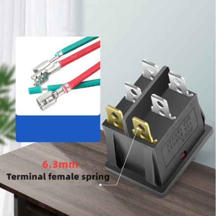 Кнопка IP67 — Водонепроникний кулісний перемикач KCD4, неіржавка сталь 30 А LED-підсвітка, DPST