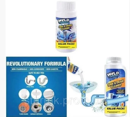 Потужний очисник для мийки та зливу WILD Tornado Sink & Drain Cleaner