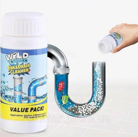Потужний очисник для мийки та зливу WILD Tornado Sink & Drain Cleaner