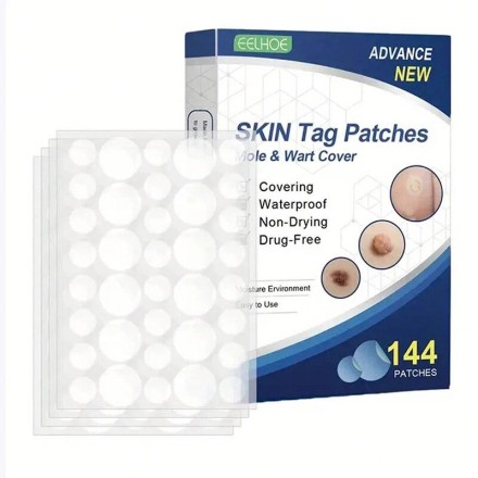 Патч гідрогелевий EELHOE Acne Skin Tag Patches проти вугрів, акне, прищів, бородавок і запалень 144 шт./1 уп