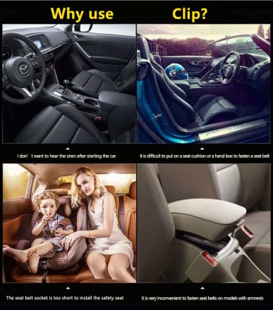 Заглушка ременя безпеки з можливістю пристебнутися (2 шт.)  Подовжувач гнізда з товстою вставкою V2