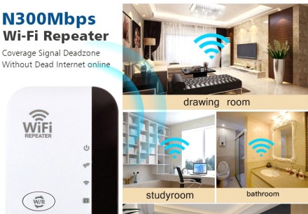 N300 Бездротовий повторювач, репітер, підсилювач Wi-Fi  802.11N. Wi-Fi Repetidor 300 Мбіт/с