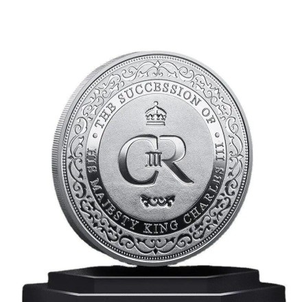 Пам'ятна, ювілейна монета з посрібленим "Король Англії Карл III", у тримачі, із серії «Королівський виклик»