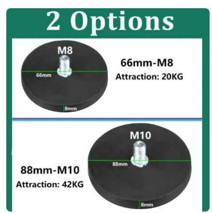 Потужна кріпильна магнітна основа опори 66 мм на дах авто, човни