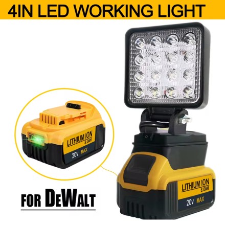 Ліхтар для Dewalt 18 В (від 12 В до 20 В), акумуляторний портативний прожектор, бездротове, робоче світло