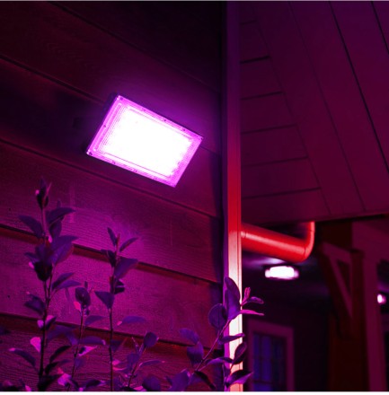 Світлодіодний ФІТО прожектор LED 50 Вт 220 V IP65 кольоровий RGB з пультом. Фітолампа