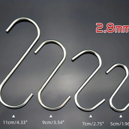 S-подібний гачок із неіржавкої сталі для кухні, ванної, багатофункціональний, набір 5 штук