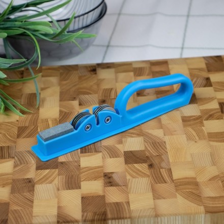 Точило для кухонних ножів ручне механічне зі стругачним каменем і шліфувальним каменем "Felador Cuchillo" IKE