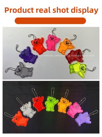 Світловідбивний брелок, підвіска, відбивач для безпеки МЕДВЕЖОНОК