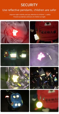 Світловідбивний брелок, підвіска, відбивач для безпеки МЕДВЕЖОНОК