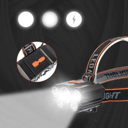 Ліхтар налобний Terminator Profi акумулятор 18650. Над'яскравий модуль KDULIT