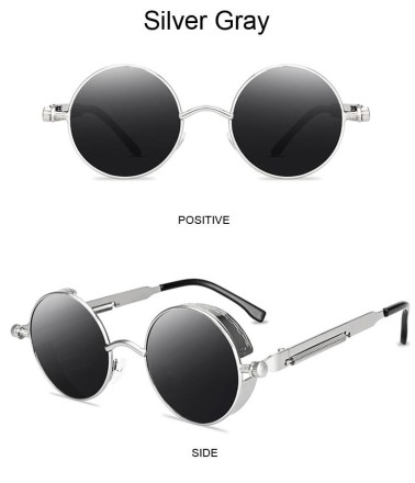 Вінтажні стимпанки сонцезахисні окуляри Ретро Панк авіатор. Чорні