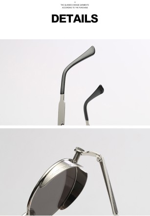 Вінтажні стимпанки сонцезахисні окуляри Ретро Панк авіатор. Чорні