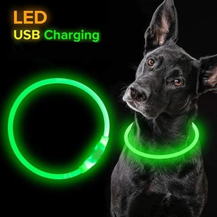 Світлодіодний яскравий нашийник LED, нашийник для собак і кішок. USB заряджання. 35 см. Акумуляторний.