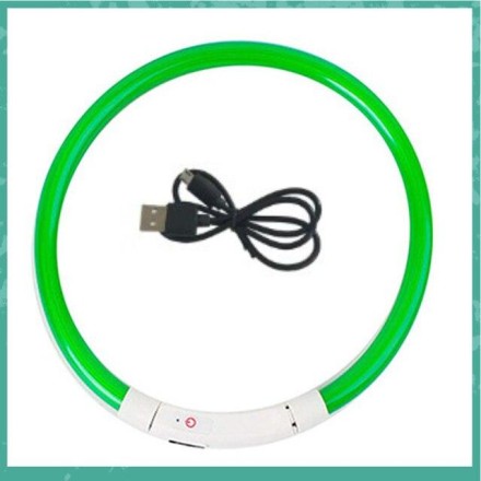Світлодіодний яскравий нашийник LED, нашийник для собак і кішок. USB заряджання. 35 см. Акумуляторний.