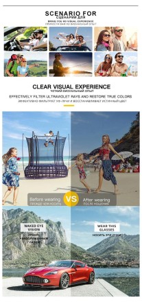 Прямокутні окуляри, вінтажні фотохромні поляризовані сонцезахисні окуляри з антивідблисковим покриттям "Ocuos D