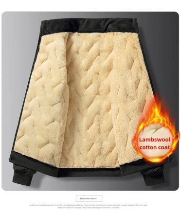 Чоловіче стьобане бавовняне пальто з флісовою підкладкою, на овечому хутрі. Вітрозахисна куртка парку "Consul"