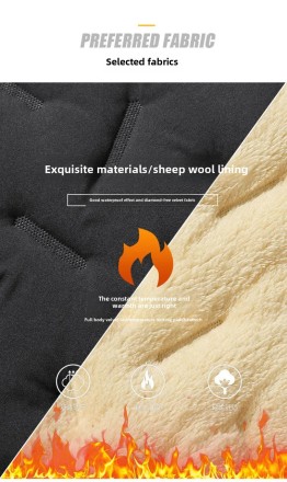 Чоловіче стьобане бавовняне пальто з флісовою підкладкою, на овечому хутрі. Вітрозахисна куртка парку "Consul"