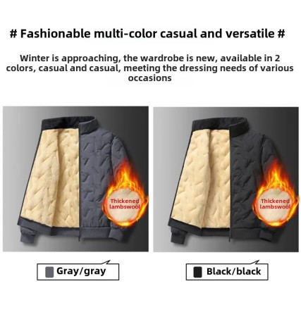 Чоловіче стьобане бавовняне пальто з флісовою підкладкою, на овечому хутрі. Вітрозахисна куртка парку "Consul"