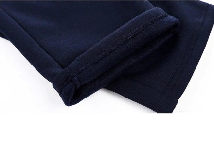 Спортивний костюм теплий  флісовий, повсякденна утеплена тепла толстовка + штани, синій 3XL-4XL