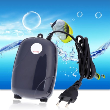 Компресор для акваріума зі зворотним клапаном Resan RS-390 220 V 5 W + шланг + зворотний клапан + рас