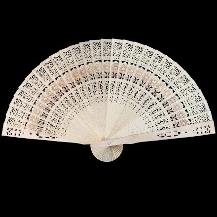 Віяло бамбукове, ажурний 20 см, натуральний бамбук. Ручна робота.