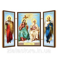 Ікона потрійна. Складаний "Святийрегуль".  З боків - Архангел Михайл і Архангелангелангел Оригінальна робота.