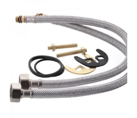 Змішувач для умивальника G-Ferro Hansberg 004, вилив 15 см. Кріплення та шланги в комплекті!