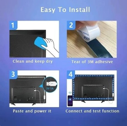 Набір LED Світлодіодна стрічка 5V Bluetooth Multi Rgb 5050 Light Strip 4m Світломузика, караоке, мікрофон, таймі