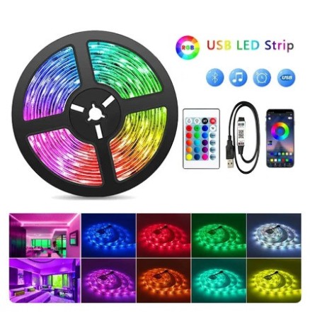 Набір LED Світлодіодна стрічка 5V Bluetooth Multi Rgb 5050 Light Strip 4m Світломузика, караоке, мікрофон, таймі